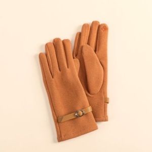 NWT Arianna Rust Buckle Accent Microfiber Gloves